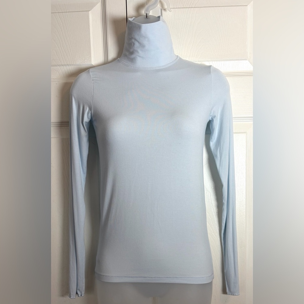 Outdoor Voices Top Women’s Blue Knit Turtleneck Modal Blend XS